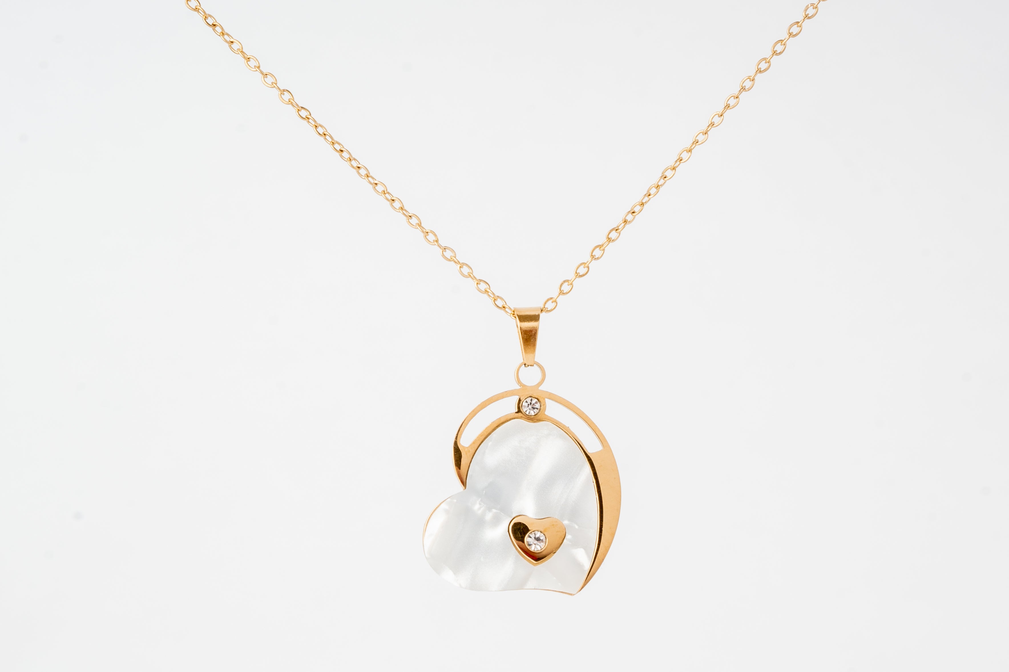 Necklace with Heart Shaped Charm - Enchanted Elegance