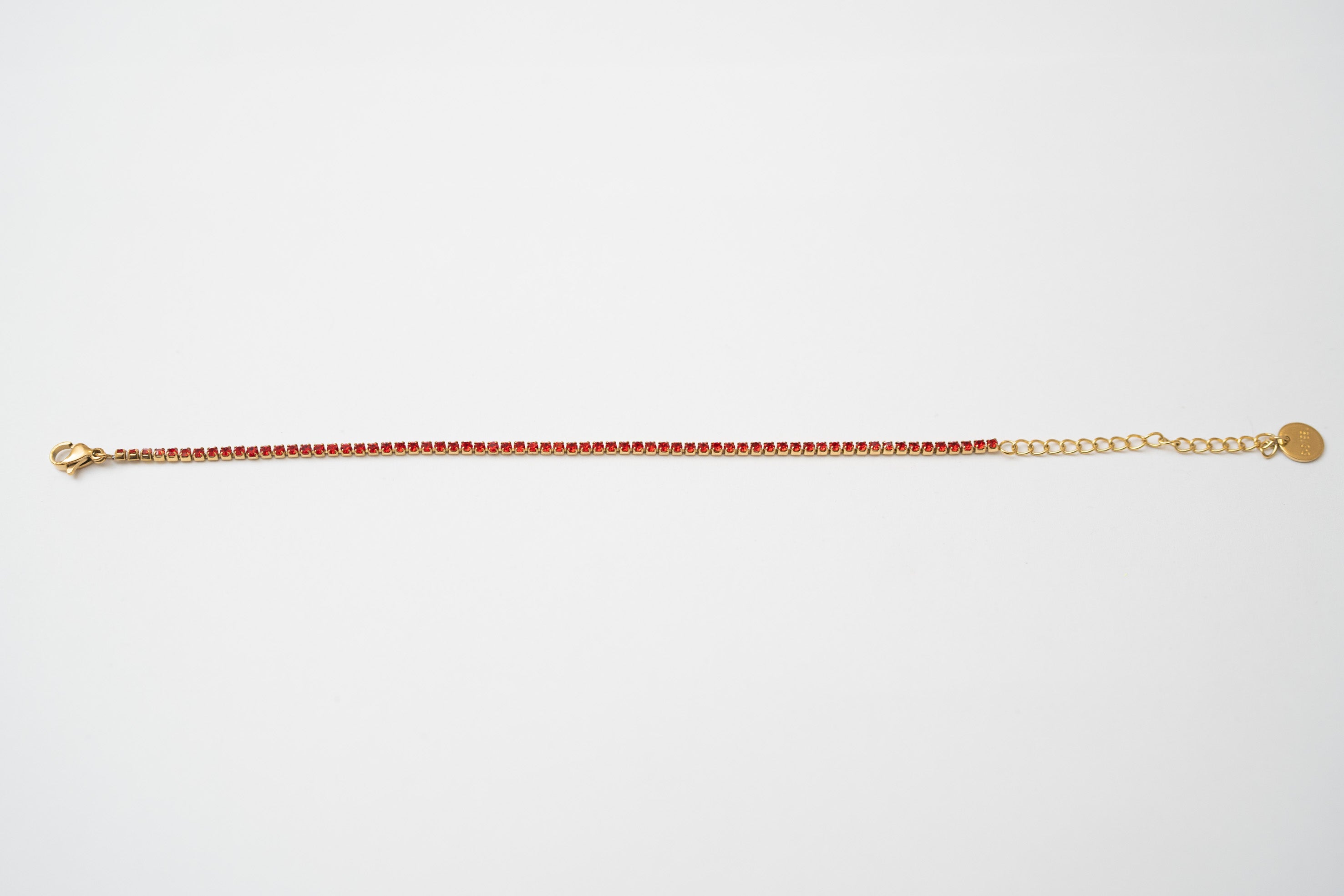 Gold and Red Zircon tennis bracelet