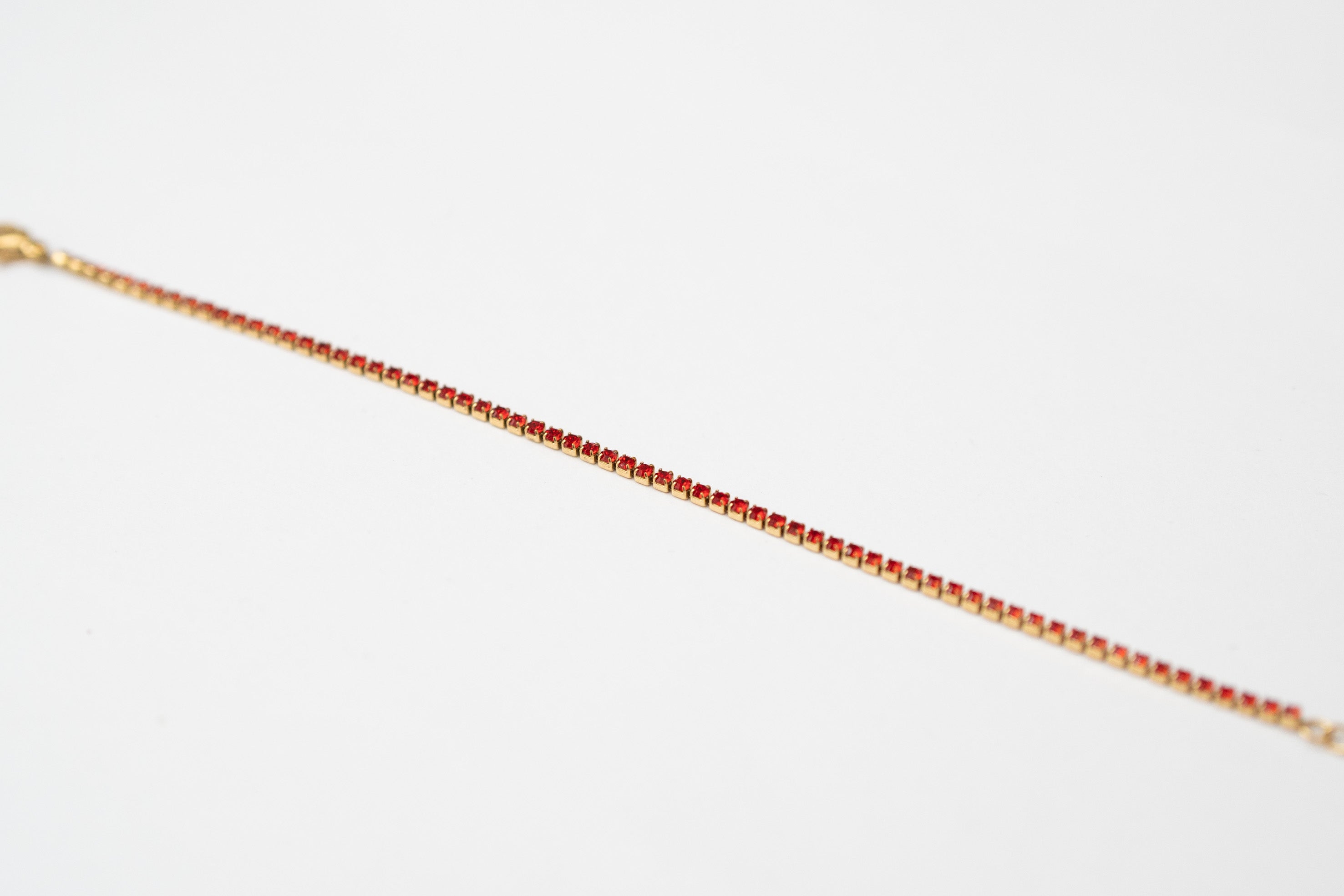 Gold and Red Zircon tennis bracelet