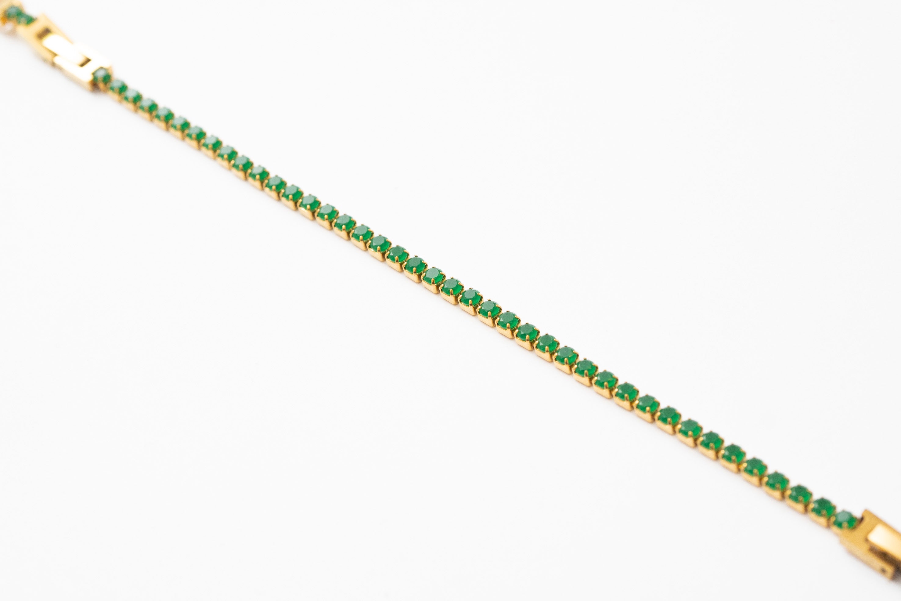 Gold and Green Zircon tennis bracelet