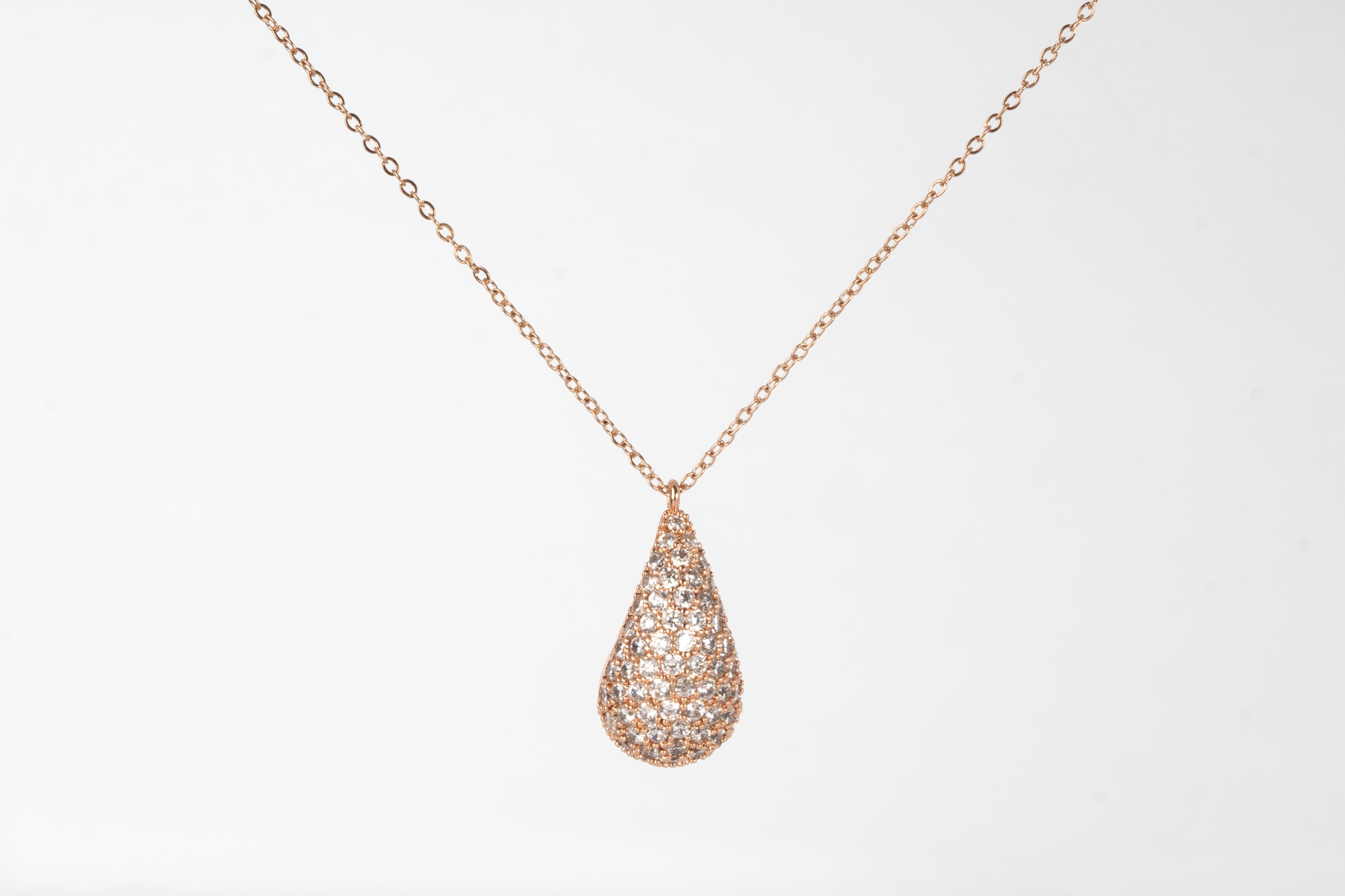 Necklace with Drop and zircons 