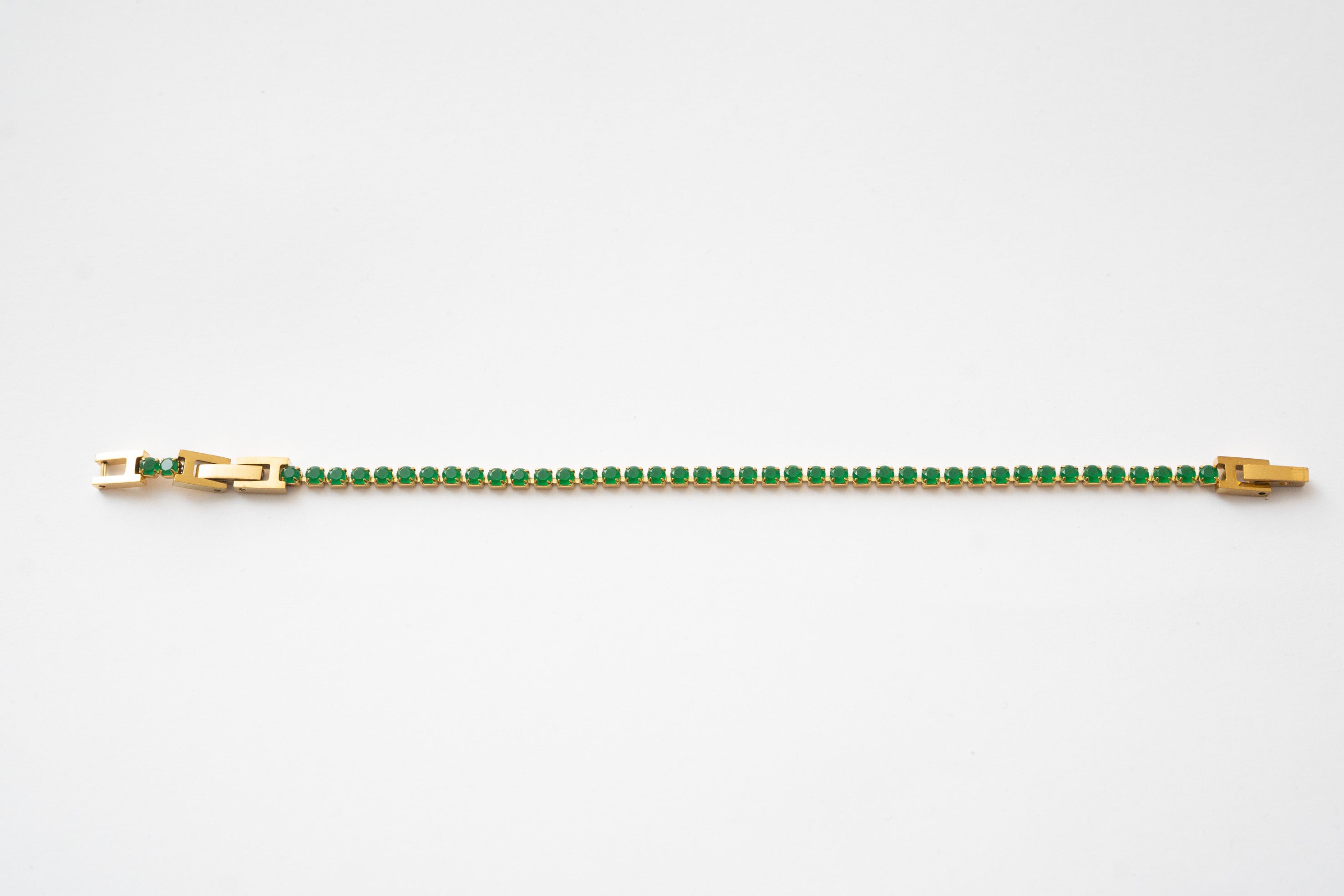 Bracciale tennis Oro e Zirconi Verde